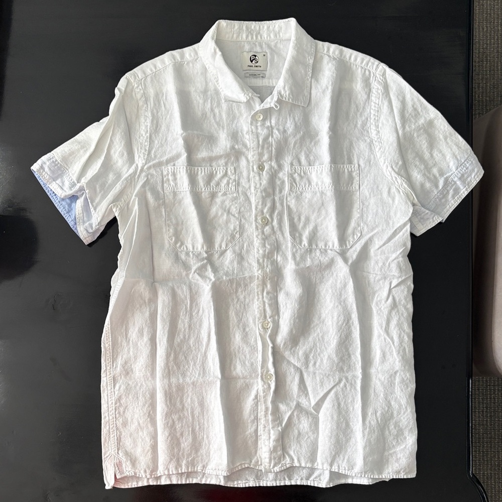 Paul Smith Cotton / Linen White Button-Down Shirt
